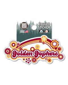 Golden Gophers Flowers 3" Rugged Sticker
