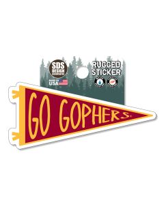 Go Gophers Pennant 3" Rugged Sticker