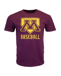 Signature Baseball Plate Short Sleeve T-Shirt - MAROON - L